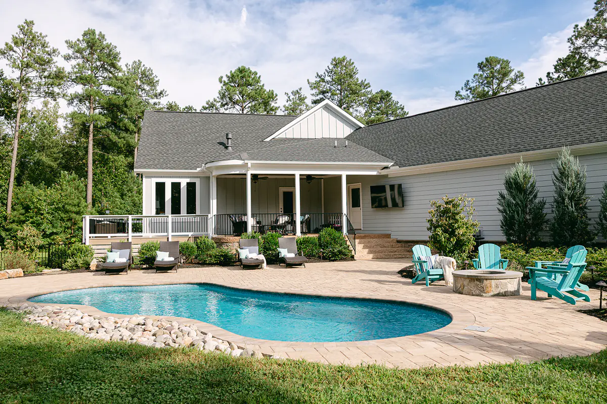 custom plunge pool in backyard