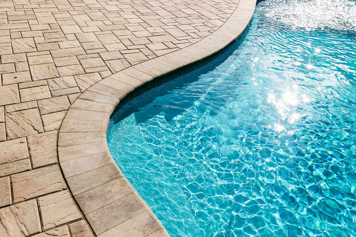 pool with stone coping