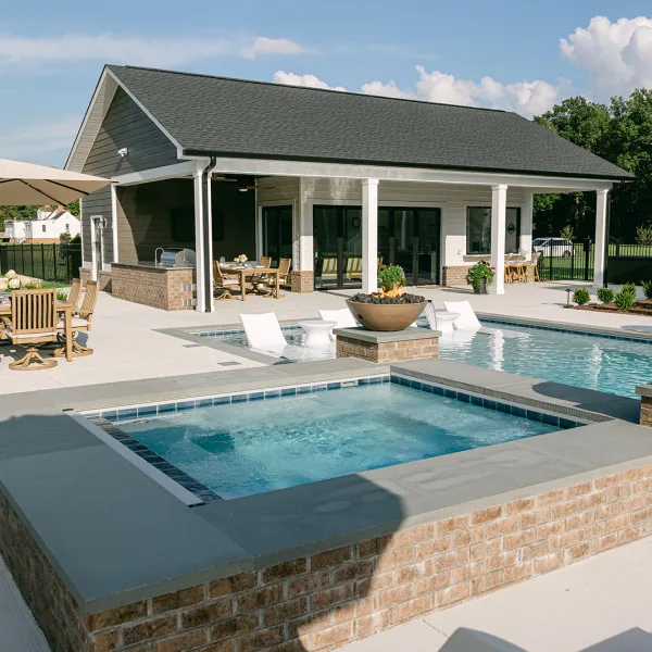 	Spa and pool combination with automatic covers and Hayward OmniLogic automation