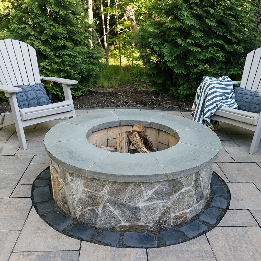 Cozy outdoor fire pit for evening gatherings and warmth