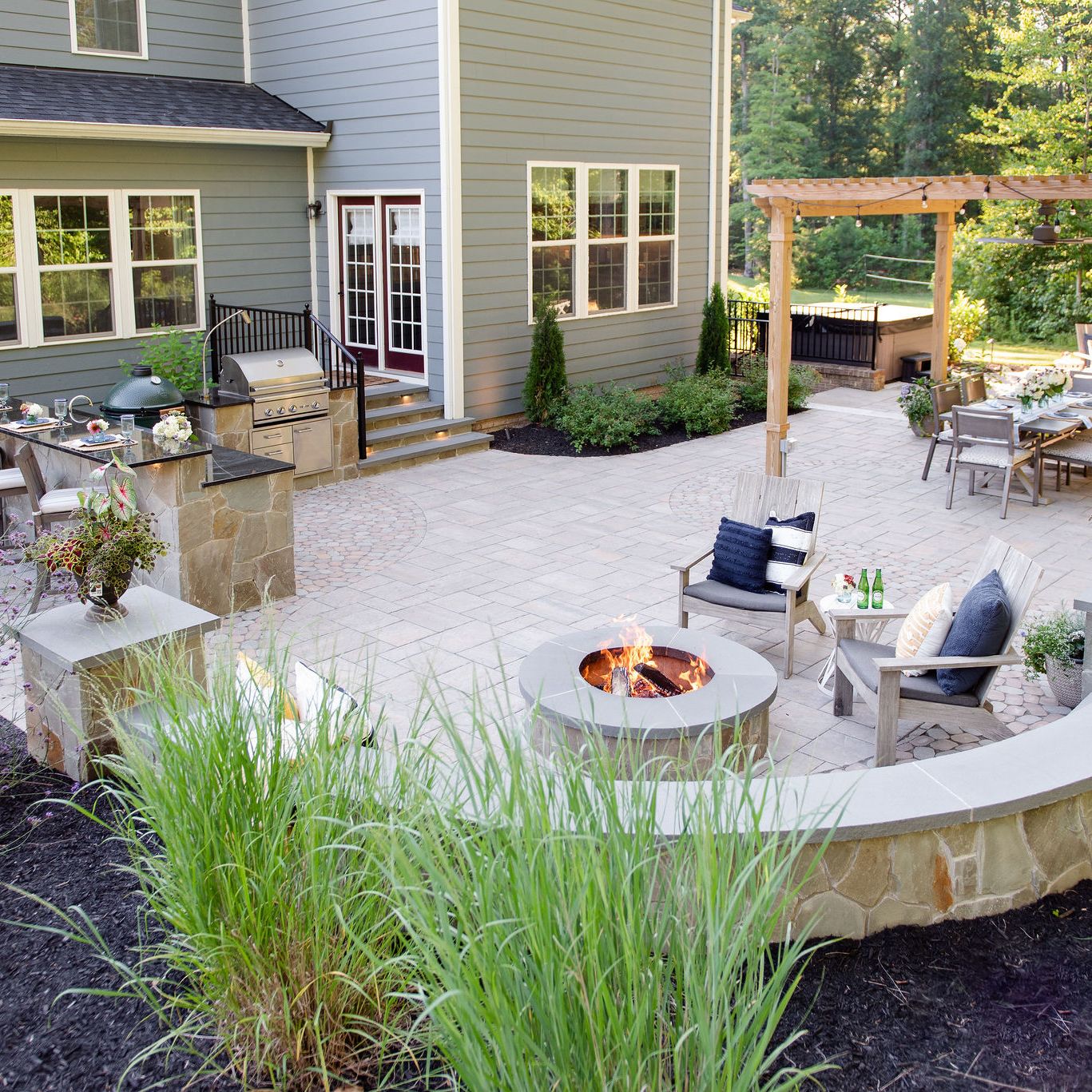 Outdoor view with fire pit
