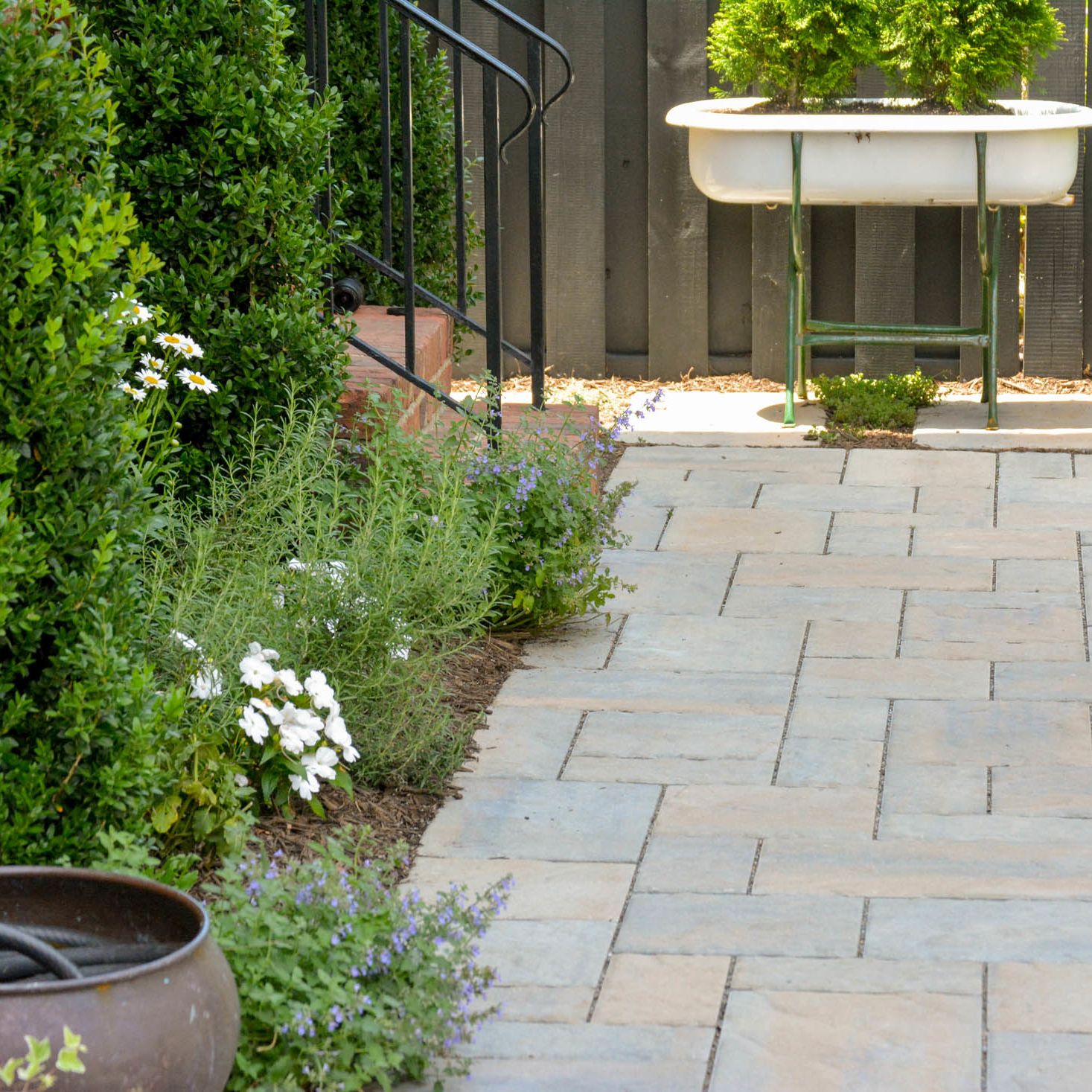 Paver Patio with landscaped garden
