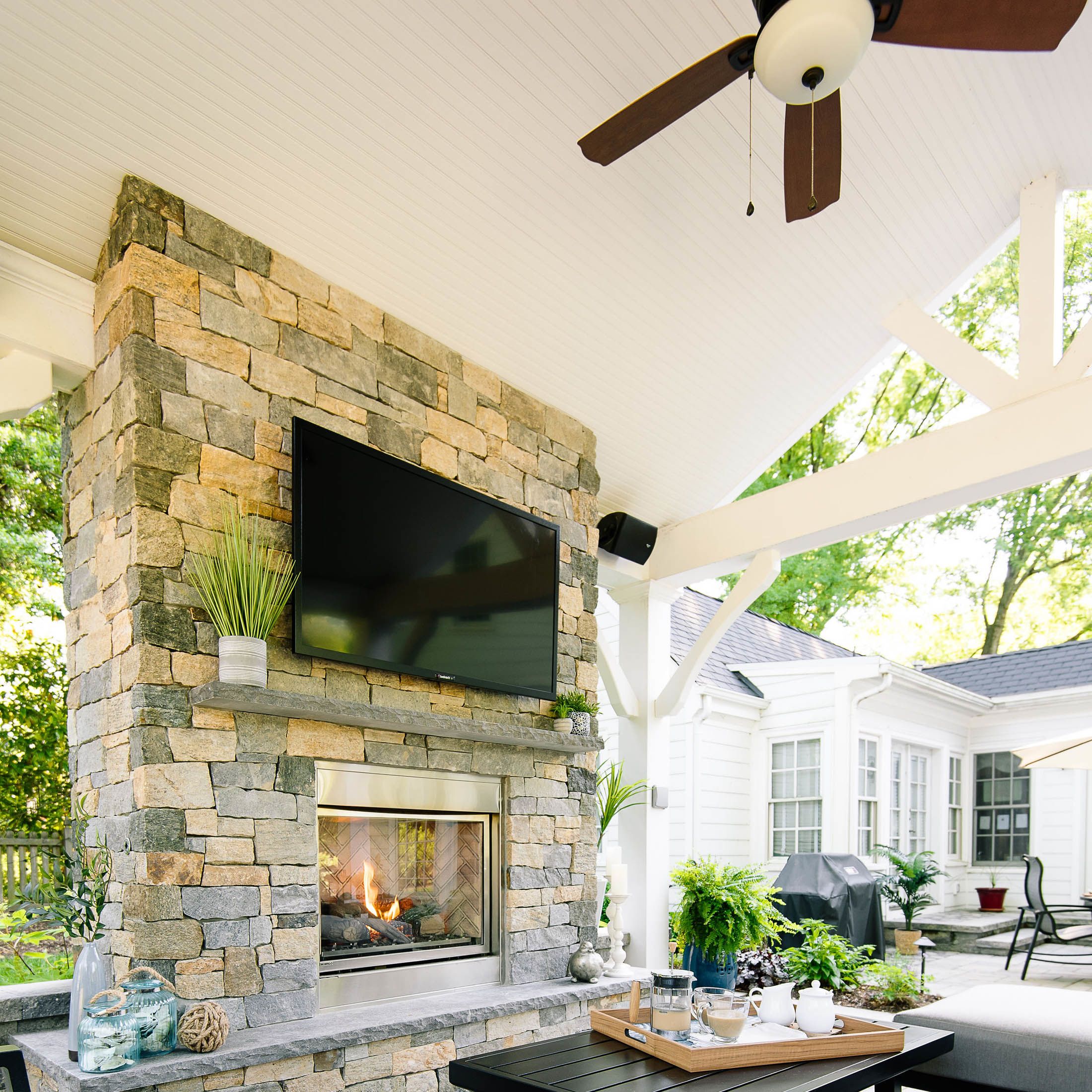 Fireplace with Television & Audio